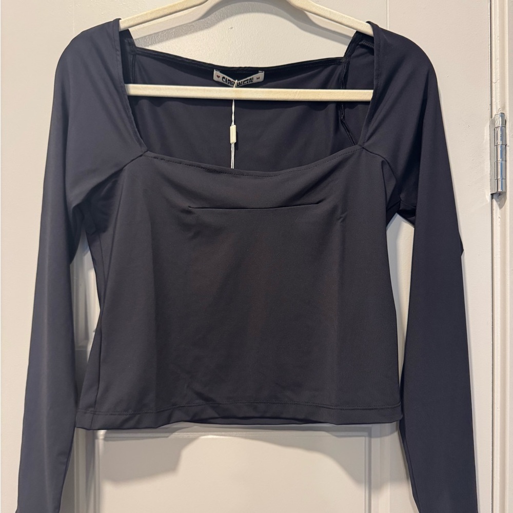 Ines square neck jersey top